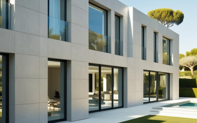 Villa con facciata ventilata in fibrocemento